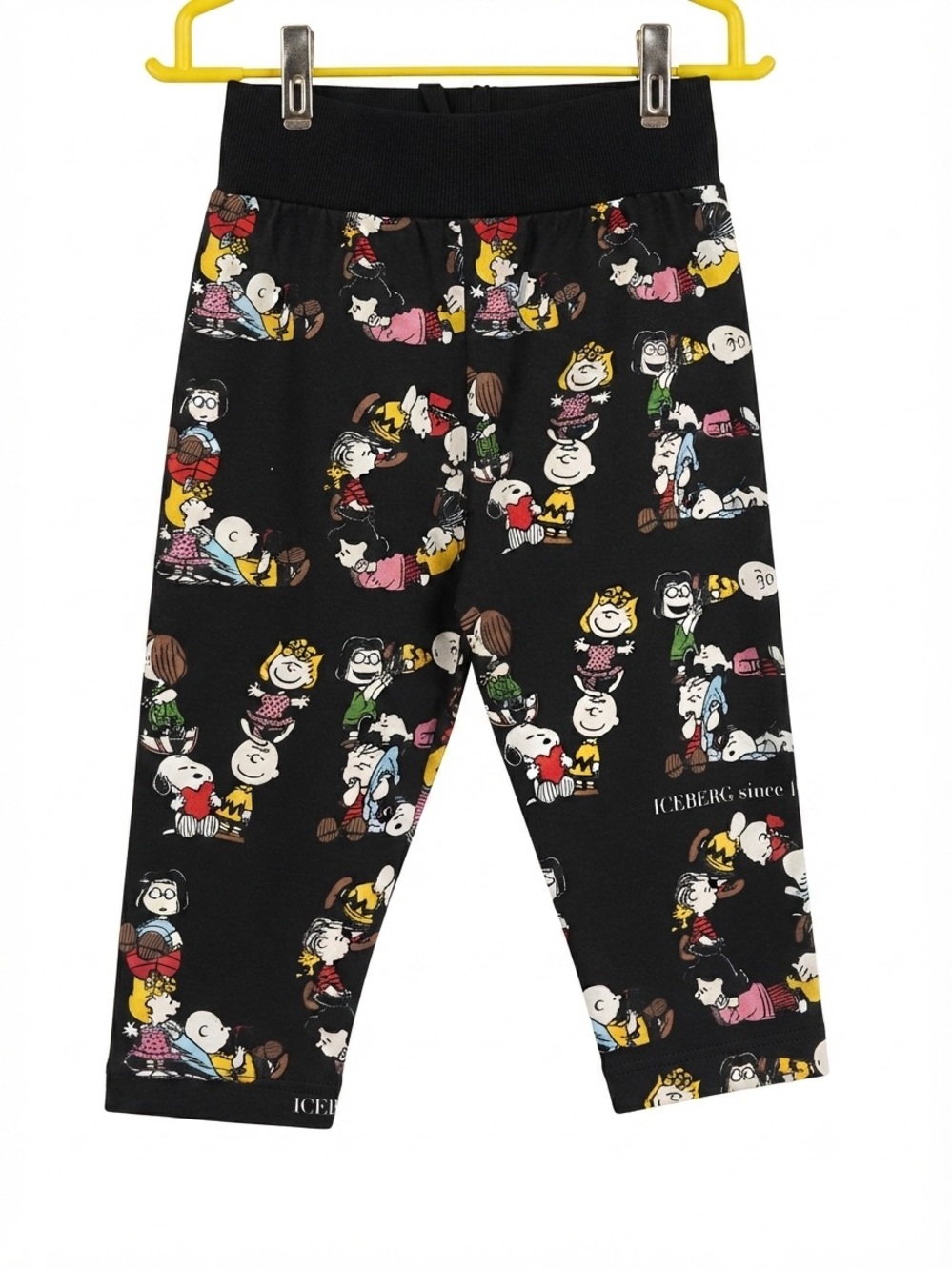 Iceberg Black Peanuts Cartoon Print Kids Pajama Pants
